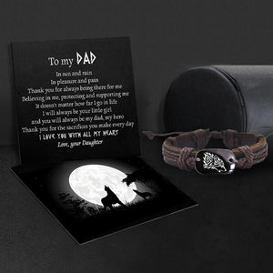 Leather Cord Bracelet - To My Dad - From Daughter - I Will Always Be Your Little Girl - Gbr18001