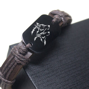 Leather Cord Bracelet - Wolf - To My Mate - May My Heart Be Your Shelter - Gbr13008