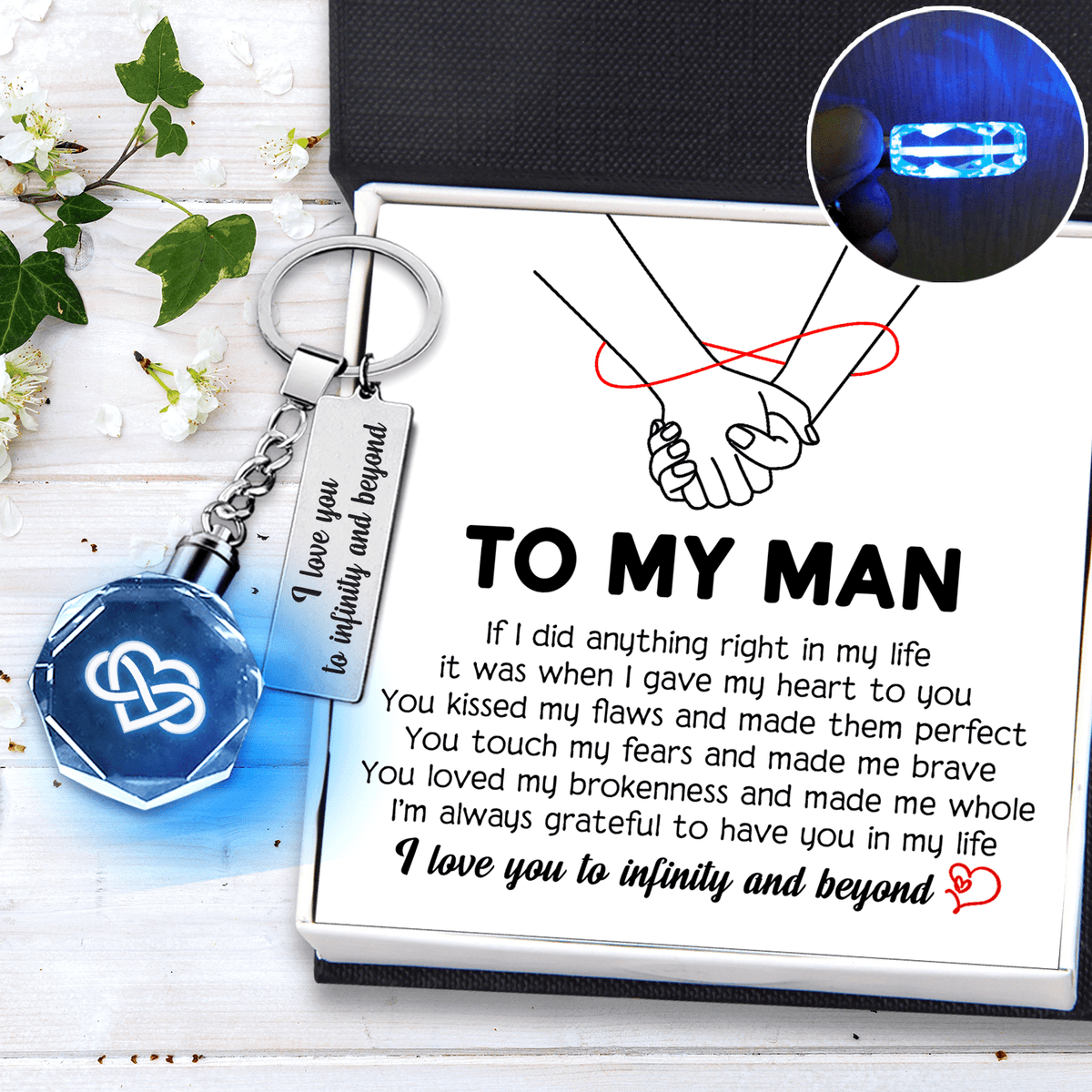 Led Light Keychain - Family - To My Man - You Made Me Whole - Gkwl26004