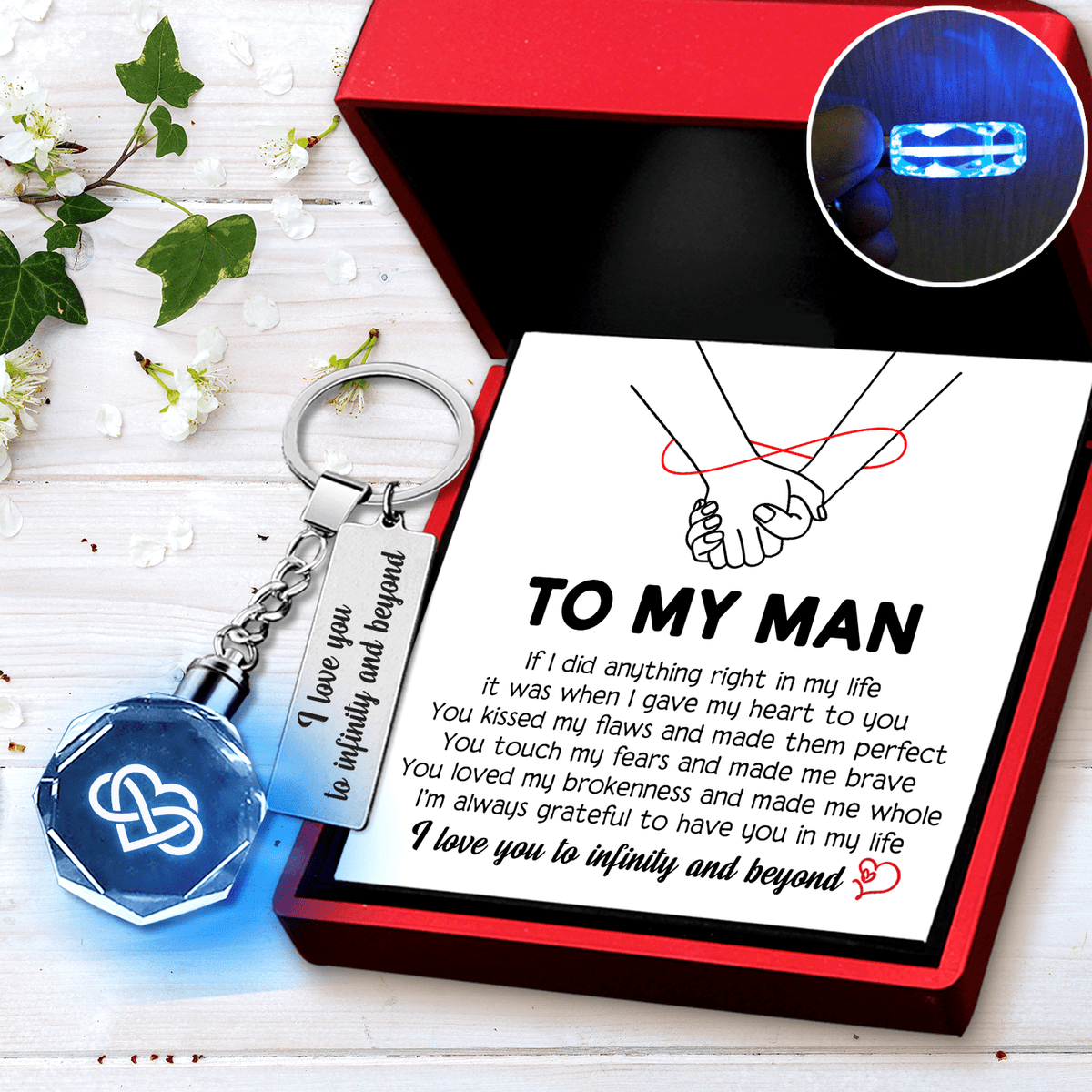 Led Light Keychain - Family - To My Man - You Made Me Whole - Gkwl26004
