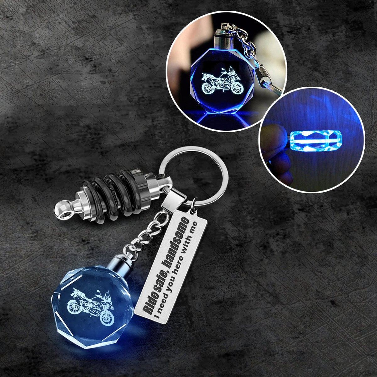 Led Light Motorrad Keychain - Biker - To My Man - I Love You - Gkwh26002