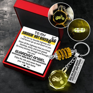 Led Light Scrambler Keychain - Biker - To My Man - I Love You - Gkwi26001