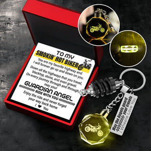 Led Light Scrambler Keychain - Biker - To My Man - I Love You - Gkwi26001