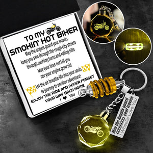 Led Light Scrambler Keychain - Biker - To My Man - I Love You - Gkwi26002