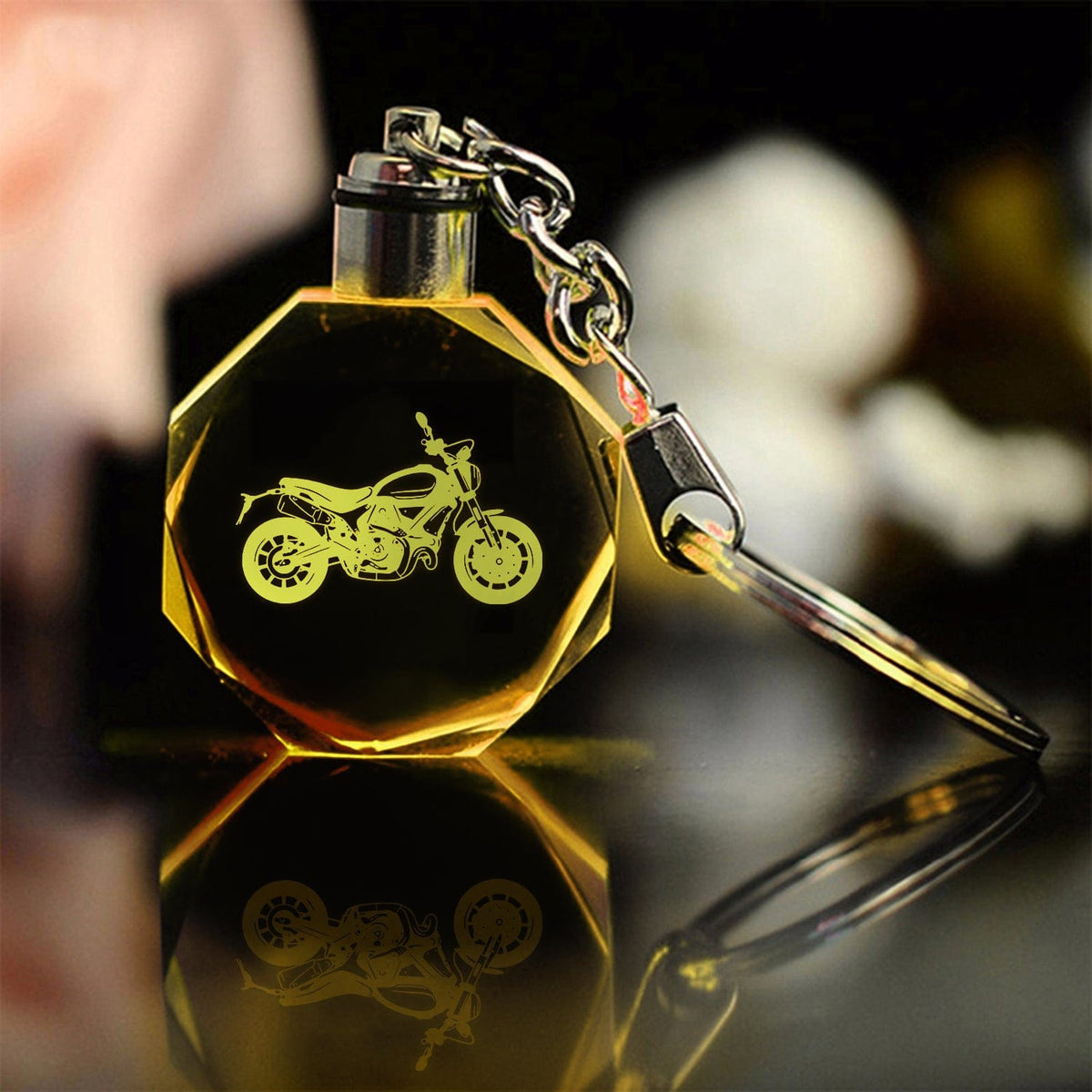 Led Light Scrambler Keychain - Biker - To My Son - I Love You - Gkwi16001