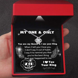 Love Knot Necklace - Skull & Tattoo - My One & Only - You Are My Queen & I Am Your King - Gnen13002