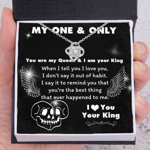 Love Knot Necklace - Skull & Tattoo - My One & Only - You Are My Queen & I Am Your King - Gnen13002