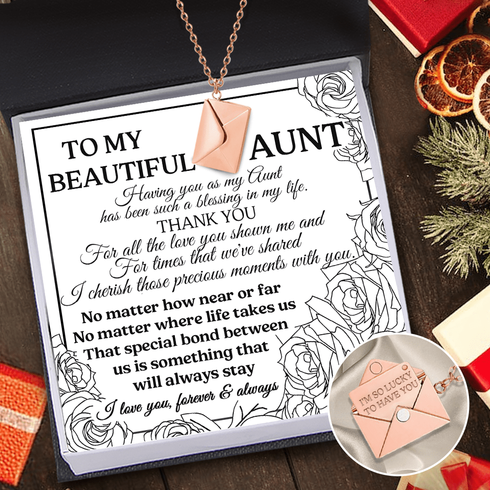 Love Letter Necklace - Family - To My Aunt - I Love You, Forever & Always - Gnny30001