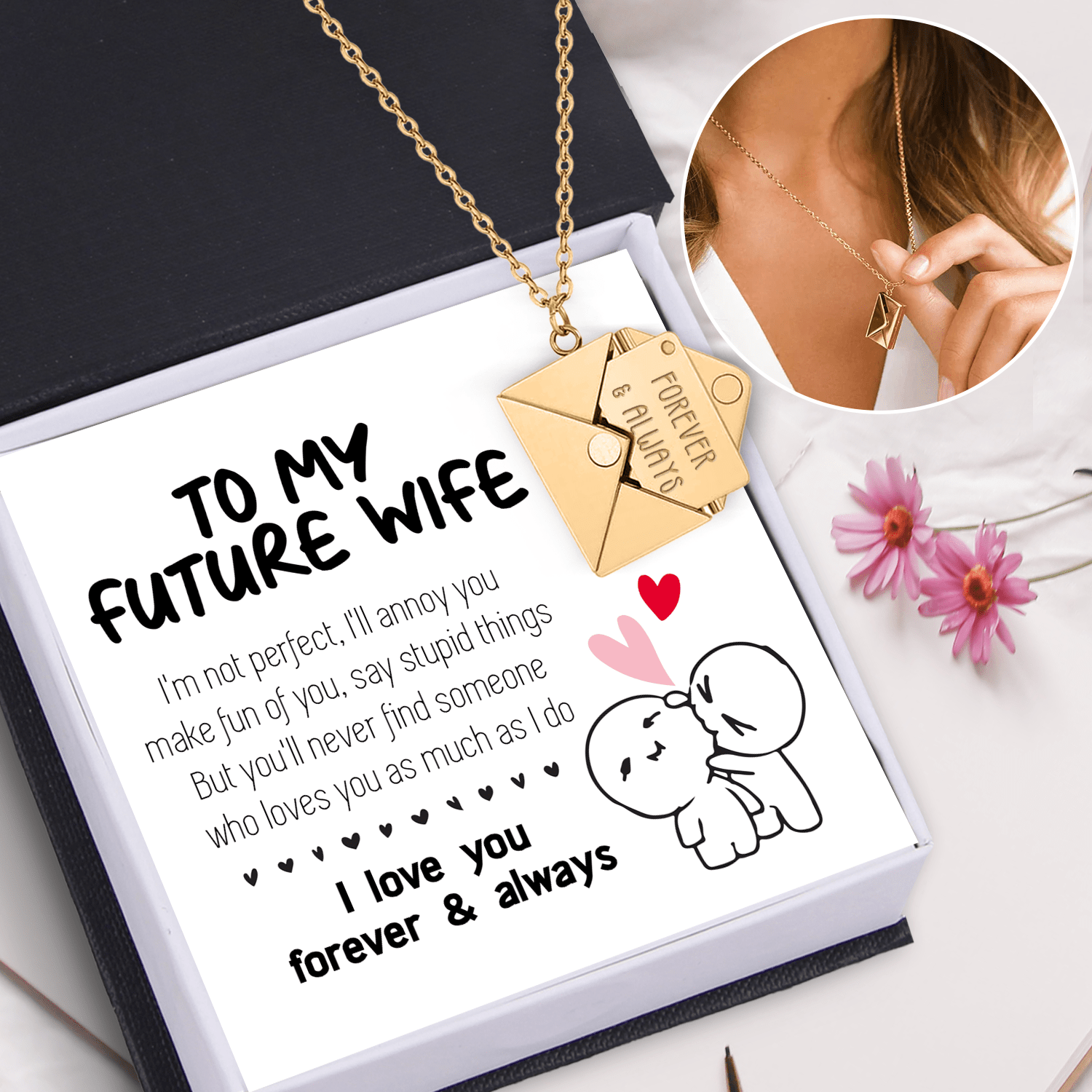 Love Letter Necklace - Family - To My Future Wife - I Love You Forever & Always - Gnny25001