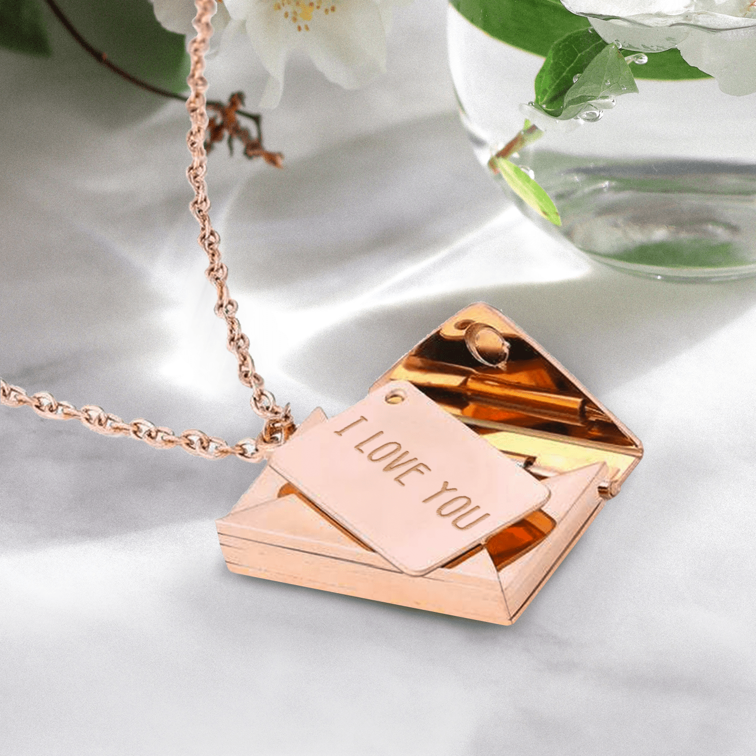 Love Letter Necklace - Family - to My Girlfriend - You Are The Stars in My Sky - Gnny13007 LED Light Box + / Gold