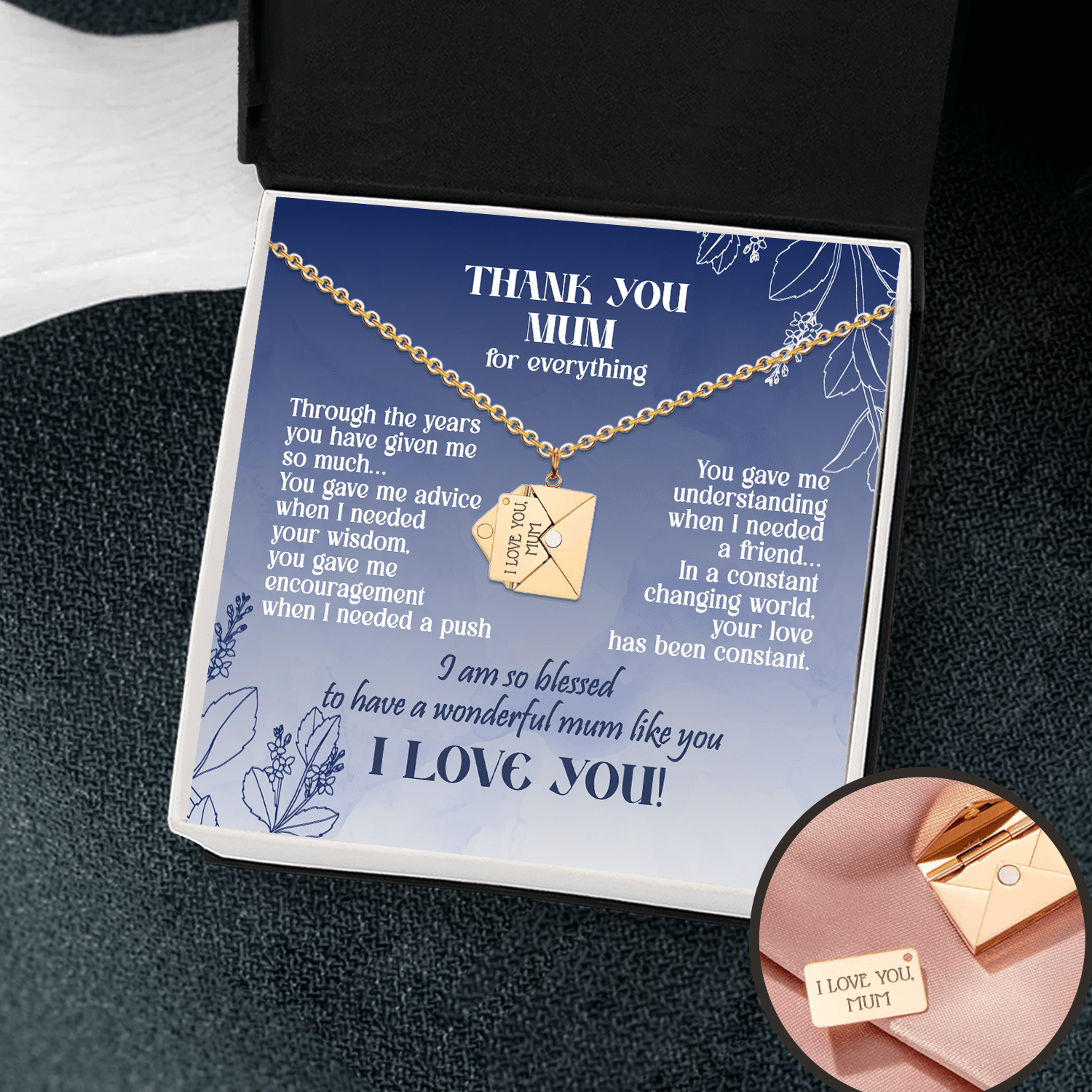 Love Letter Necklace - Family - To My Mum - I Am So Blessed To Have A Wonderful Mom Like You - Gnny19010