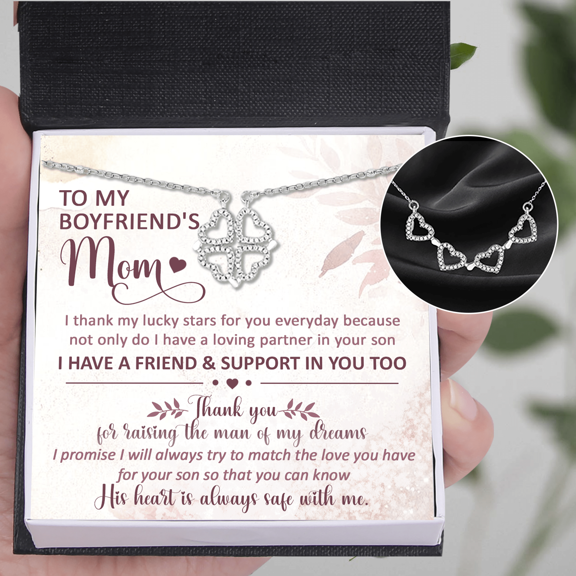 Lucky Necklace - Family - To My Boyfriend's Mom - Thank You For Rasing The Man Of My Dreams - Gnng19010