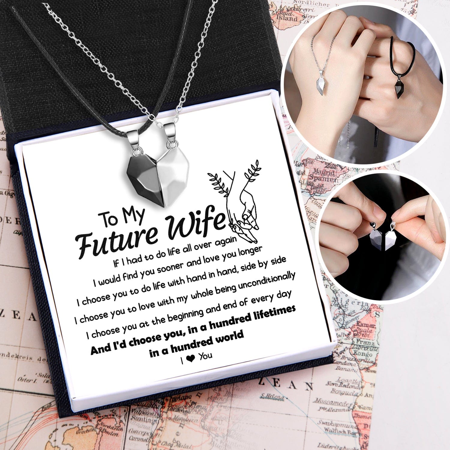 Magnetic Love Necklaces - Family - To My Future Wife - I Love You - Gnni25002