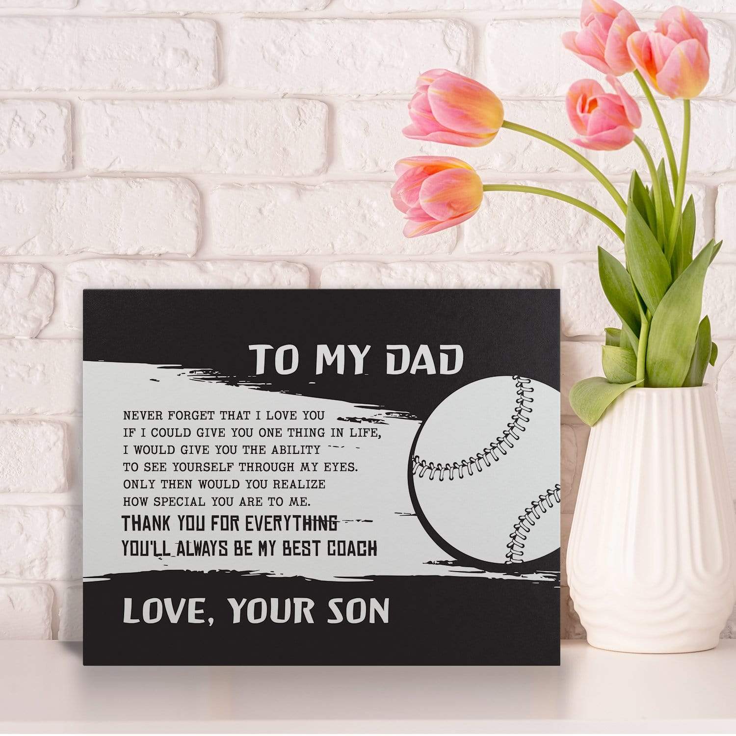 Matte Canvas - Baseball - To My Dad - From Son - Never Forget That I Love You - Sjkc18009
