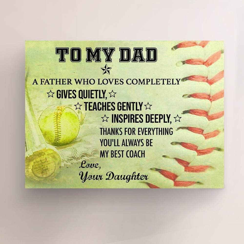 Matte Canvas - Softball - To My Dad - From Daughter - Thank You For Everything - Sjkc18003