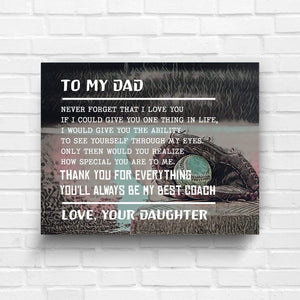 Matte Canvas - Softball - To My Dad - From Daughter - Thank You For Everything - Sjkc18007