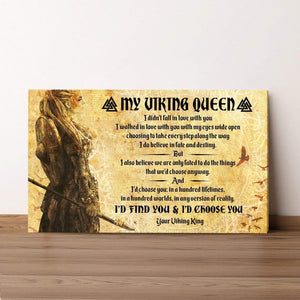 Matte Canvas - Viking - To My Viking Queen - I Didn't Fall In Love With You - Sjkc13004