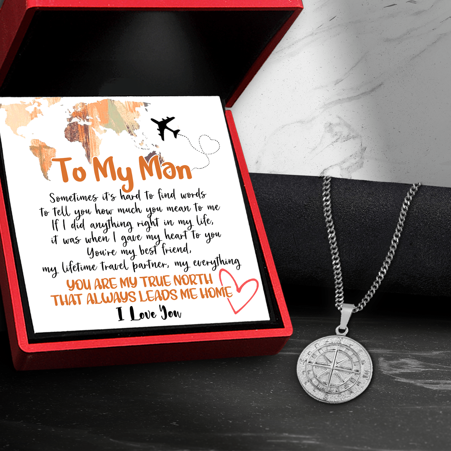 Men's My Love Man Necklace In Silver