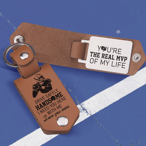 Message Leather Keychain - American Football - To My Boyfriend - Never Forget That I Love You - Gkeq12003
