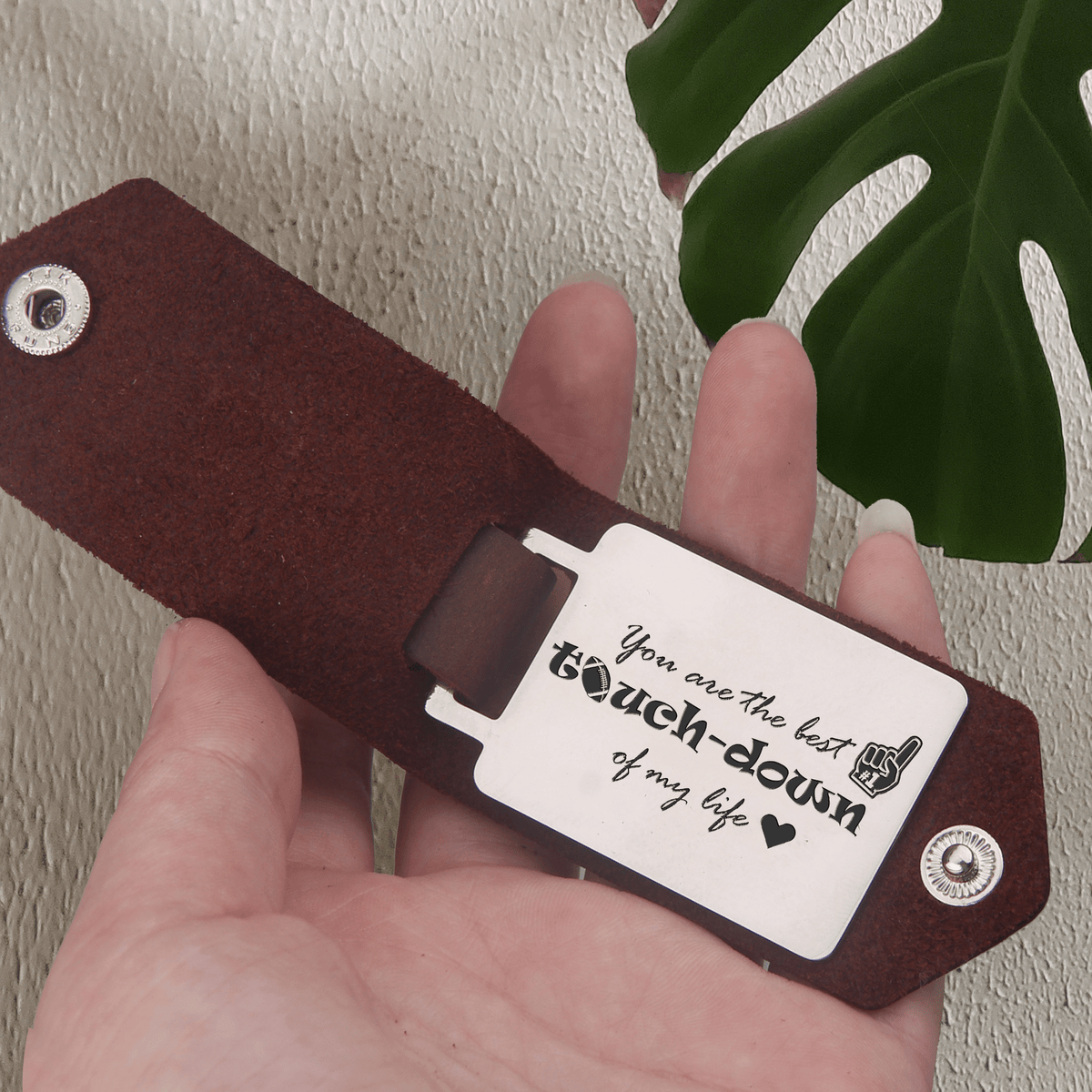 Message Leather Keychain - American Football - To My Boyfriend - You Are My Best Friend, My Soulmate, My Everything - Gkeq12002