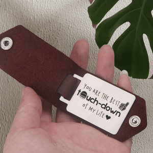 Message Leather Keychain - American Football - To My Boyfriend - You Are The Best Touch-down Of My Life - Gkeq12001