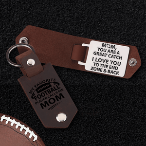Message Leather Keychain - American Football - To My Mom - I Love You - Gkeq19005