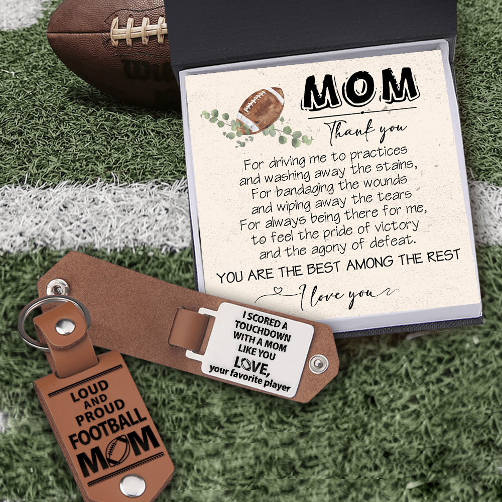 Message Leather Keychain - American Football - To My Mom - You Are The Best Among The Rest - Gkeq19006