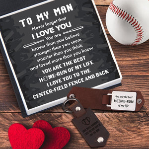 Message Leather Keychain - Baseball - To My Man - Never Forget That I Love You - Gkeq26003