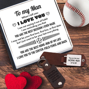 Message Leather Keychain - Baseball - To My Man - You Are The Best Home-Run Of My Life - Gkeq26004