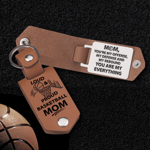 Message Leather Keychain - Basketball - To My Mom - I Love You - Gkeq19001