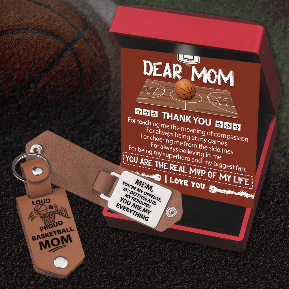 Message Leather Keychain - Basketball - To My Mom - I Love You - Gkeq19001