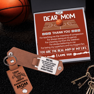 Message Leather Keychain - Basketball - To My Mom - I Love You - Gkeq19001