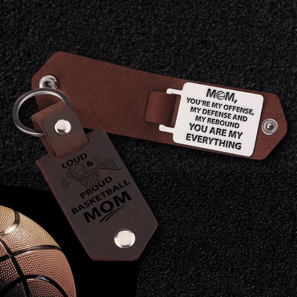 Message Leather Keychain - Basketball - To My Mom - I Love You - Gkeq19001