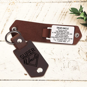 Message Leather Keychain - Family - To My Uncle - I Love You - Gkeq29002