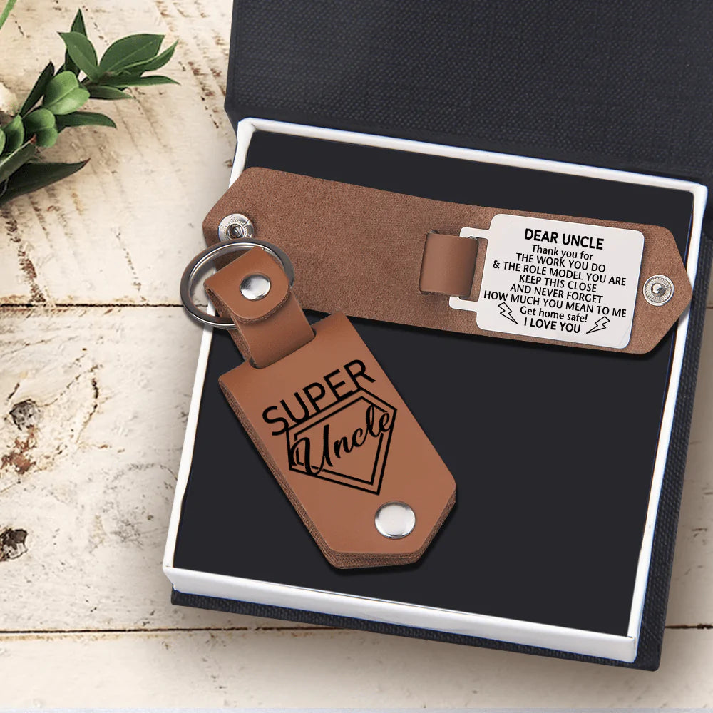 Message Leather Keychain - Family - To My Uncle - I Love You - Gkeq29002