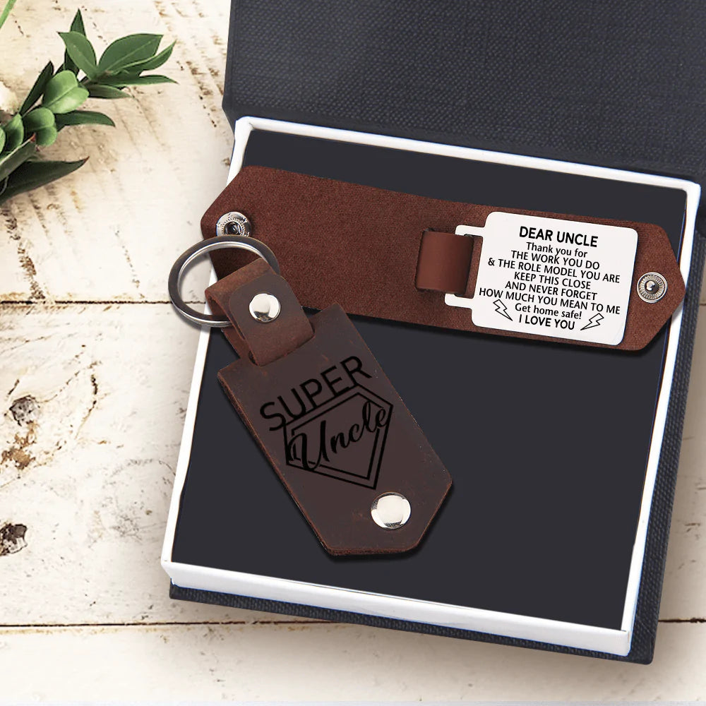 Message Leather Keychain - Family - To My Uncle - I Love You - Gkeq29002