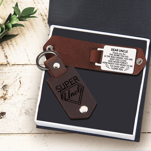 Message Leather Keychain - Family - To My Uncle - I Love You - Gkeq29002