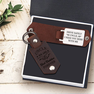 Message Leather Keychain - Family - To My Uncle - I Need You Here With Me - Gkeq29004