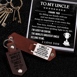 Message Leather Keychain - Family - To My Uncle - Thank You For Filling Our Family With Joy - Gkeq29001