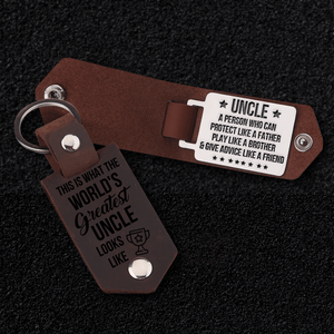 Message Leather Keychain - Family - To My Uncle - Thank You For Filling Our Family With Joy - Gkeq29001