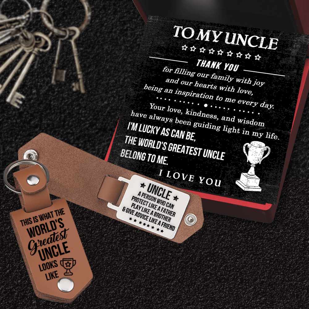 Message Leather Keychain - Family - To My Uncle - Thank You For Filling Our Family With Joy - Gkeq29001