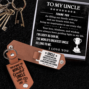 Message Leather Keychain - Family - To My Uncle - Thank You For Filling Our Family With Joy - Gkeq29001