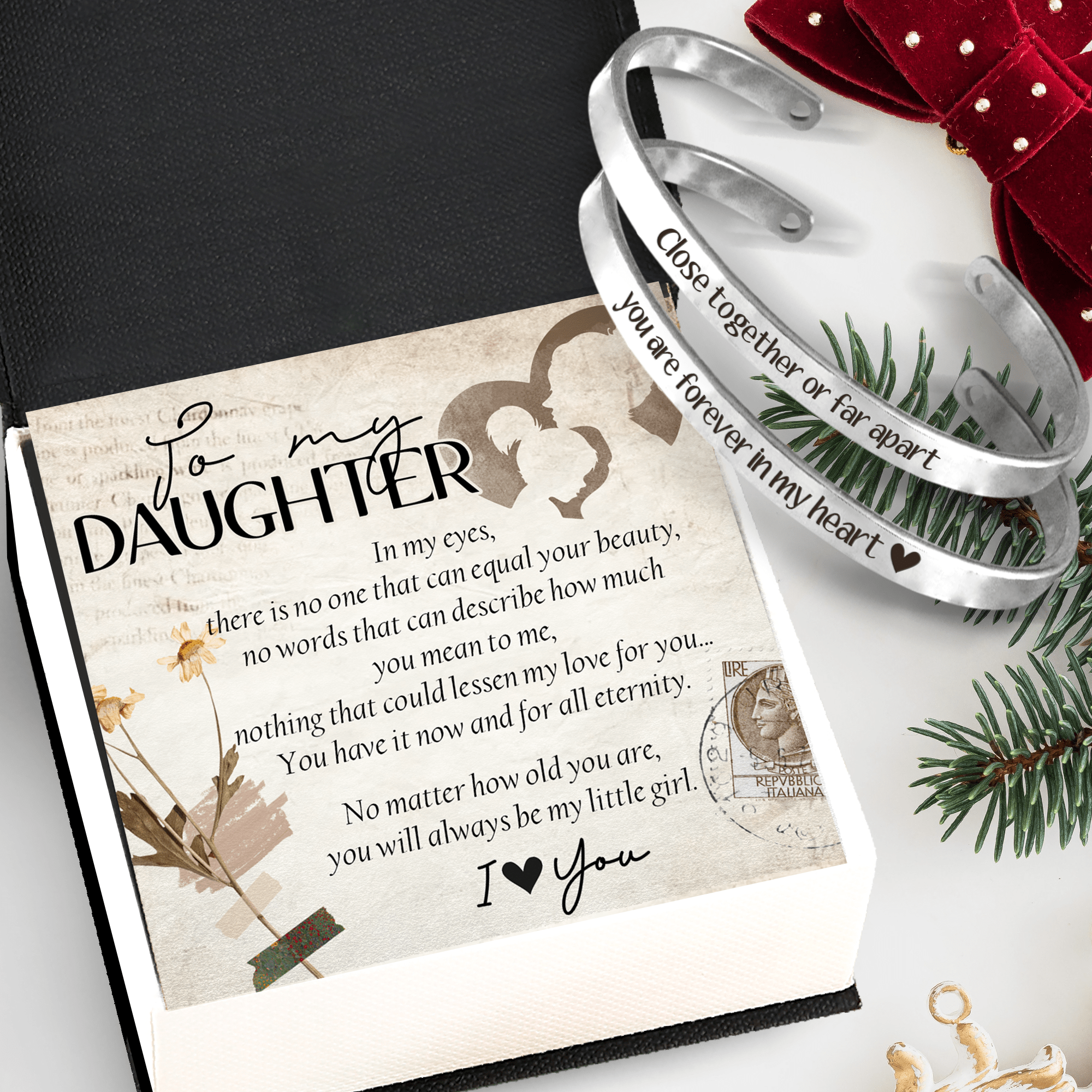 Mom & Daughter Bracelet - Family - From Mom - To My Daughter - I Love You - Gbt17009