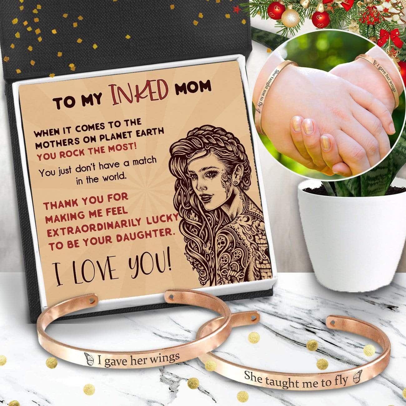 Mom & Daughter Bracelets - Tattoo - To My Mom - You Rock The Most - Gbt19007
