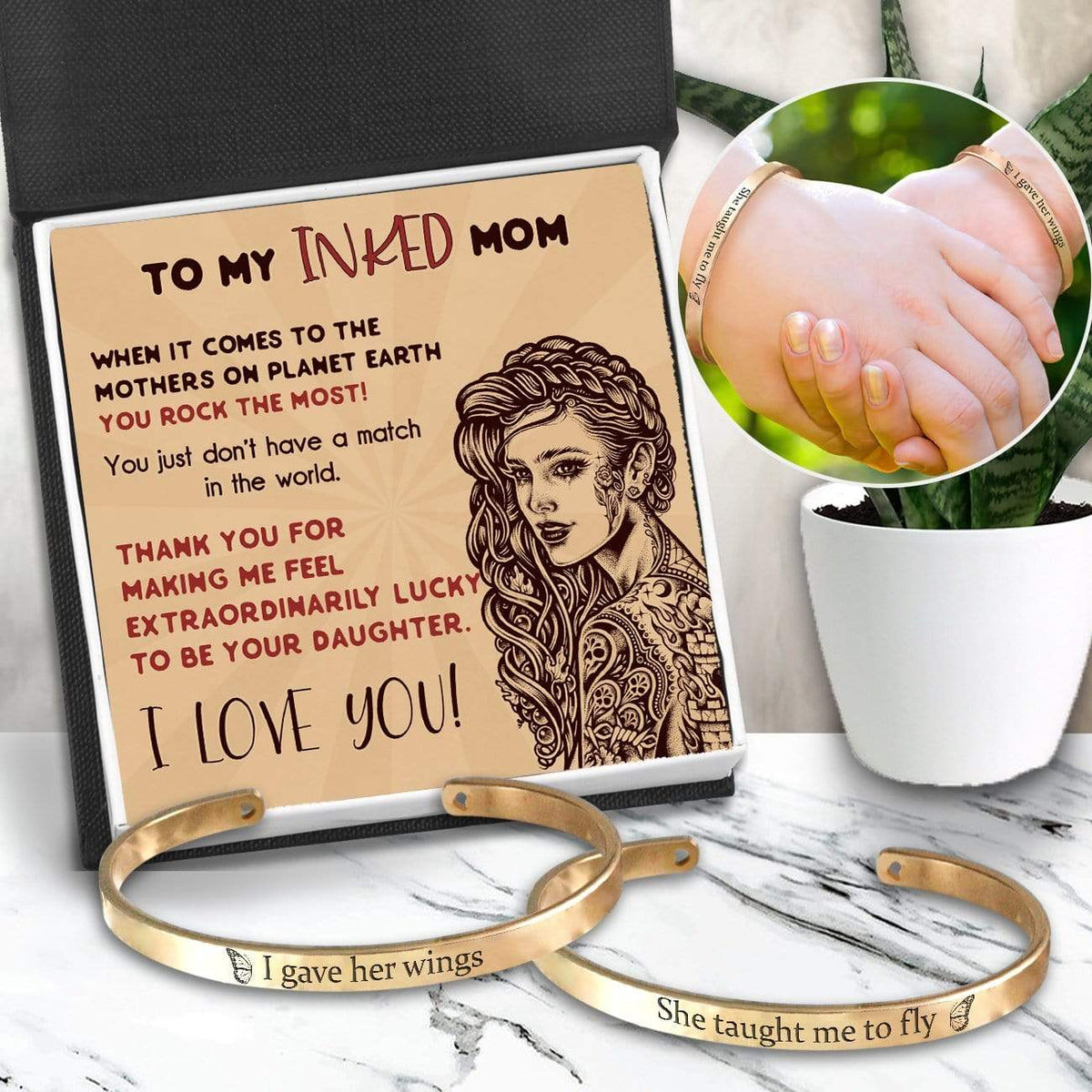 Mom & Daughter Bracelets - Tattoo - To My Mom - You Rock The Most - Gbt19007