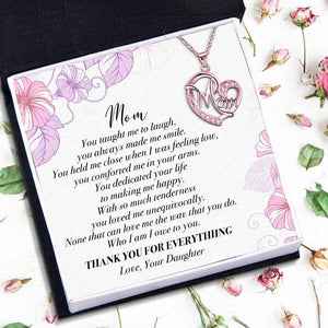 Mom Heart Necklace - Family - To My Mom - Who I Am I Owe To You - Gnam19043