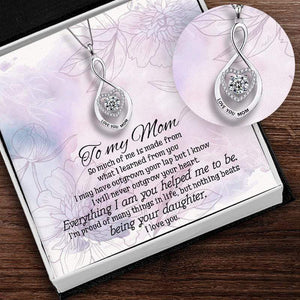 Mom Infinite Heart Necklace - Family - From Daughter - To My Mom - Everything I Am You Helped Me To Be - Gnzj19017
