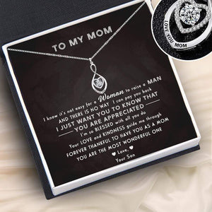 Mom Infinite Heart Necklace - Family - From Son - To My Mom - Forever Thankful To Have You As A Mom - Gnzj19008