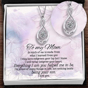 Mom Infinite Heart Necklace - Family - To My Mom - Everything I Am You Helped Me To Be - Gnzj19016