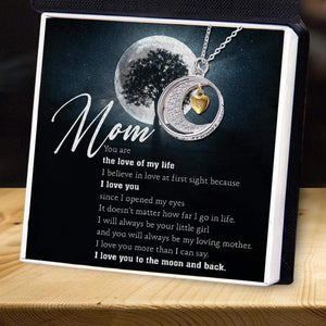 Moon Necklace - Family - To My Mom - I Love You More Than I Can Say - Gnzt19001